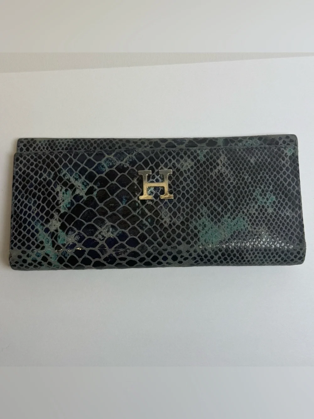 HIGH-CLASS Claudio Budel Leather H logo Milano Blue Green Black Luxury Italy